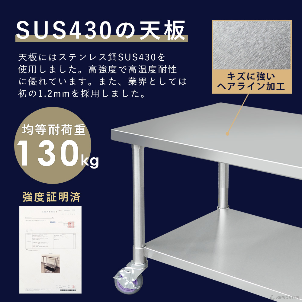 ステンレス コンロ台 業務用 調理台 400×450×650 板厚1.2mmモデル