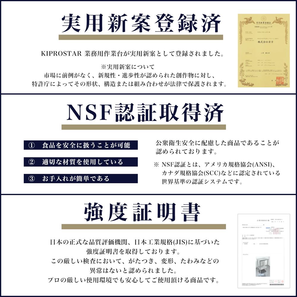 ステンレス 作業台 三方枠 業務用 調理台 900×450 板厚1.2mmモデル