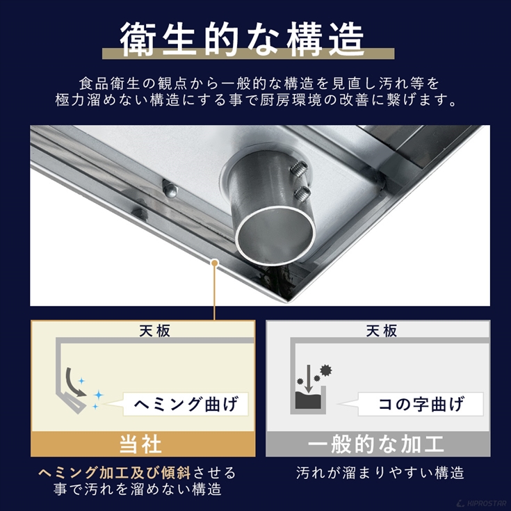 ステンレス 作業台 二段スノコ 業務用 調理台 1000×450 板厚1.2mmモデル