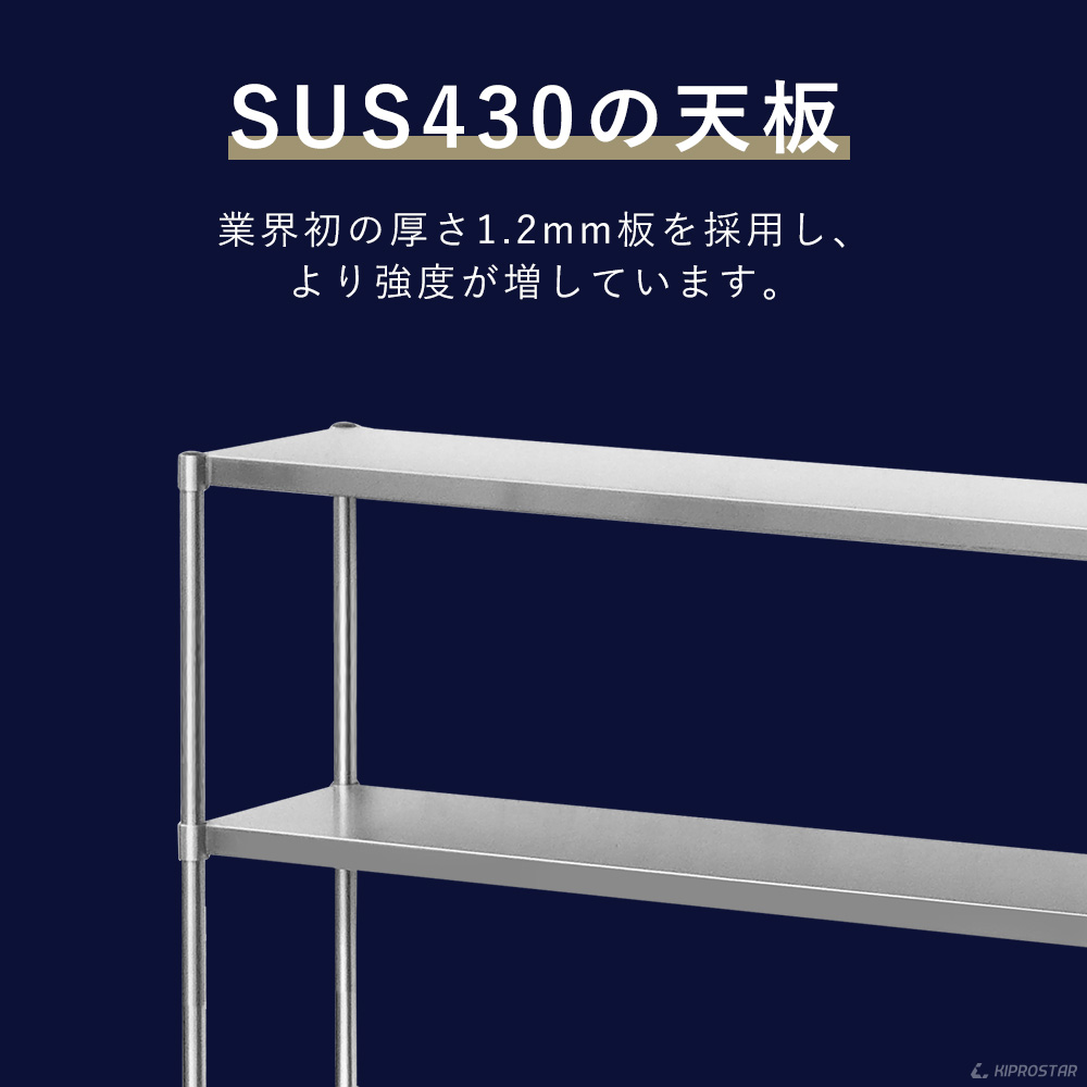 作業台に取付ける収納棚、KIPROSTAR業務用ステンレス製置き棚