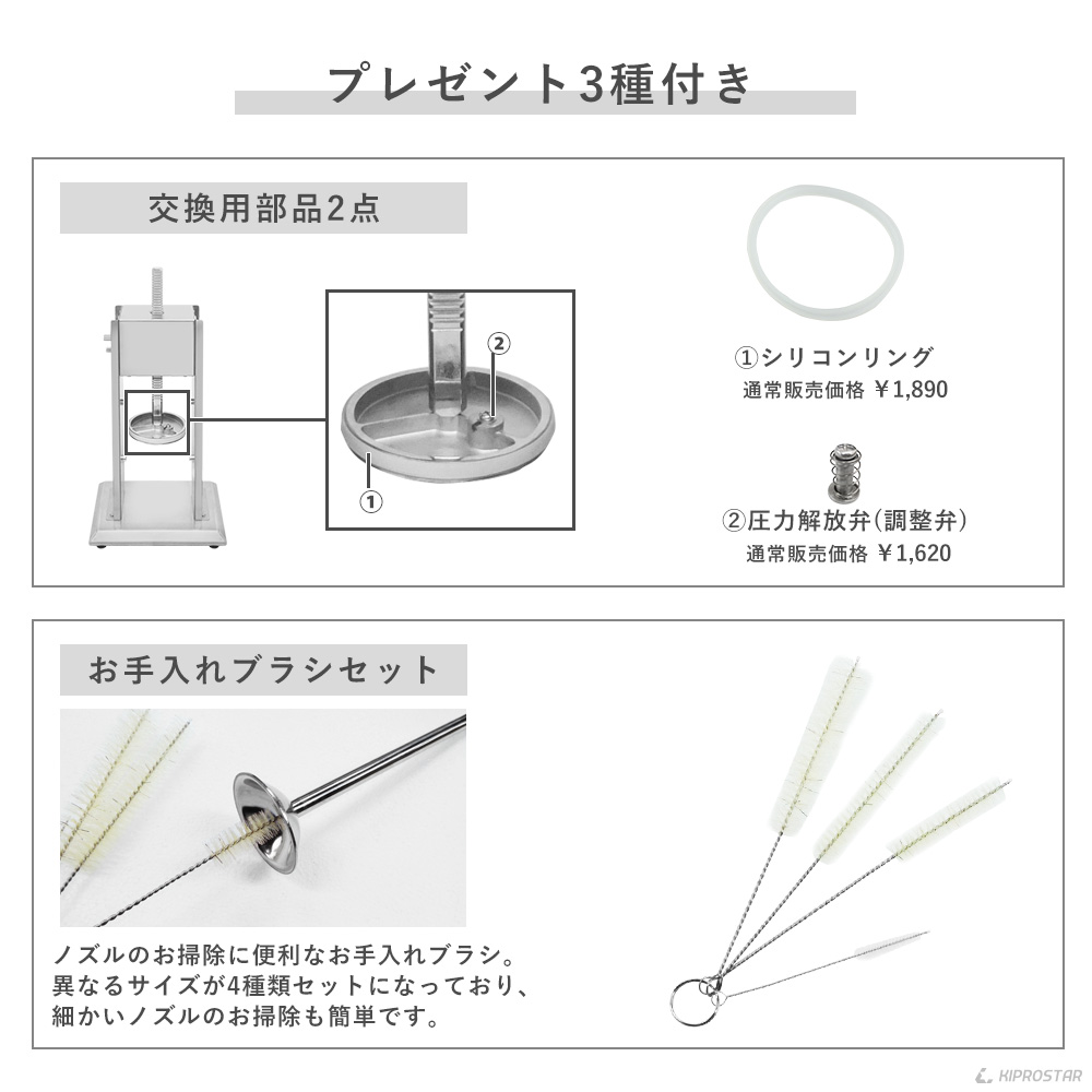 オリジナルソーセージ作りの道具ならKIPROSTARソーセージスタッファー5